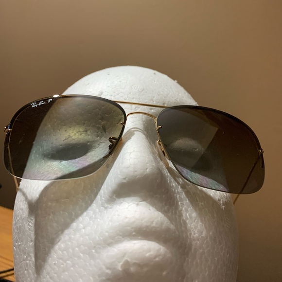 Ray Ban Polarized New Caravans Mint Condition Pre-owned light Gold/Brown Lenses - Picture 2 of 8